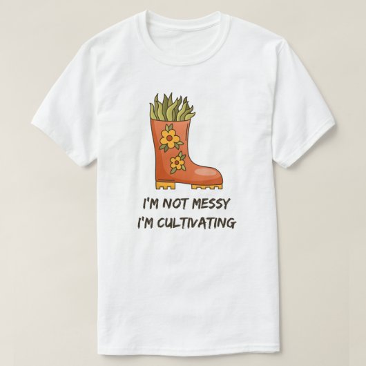 私は栽培している面倒ではない – ガーデニングおもしろい Tシャツ (デザイン正面)