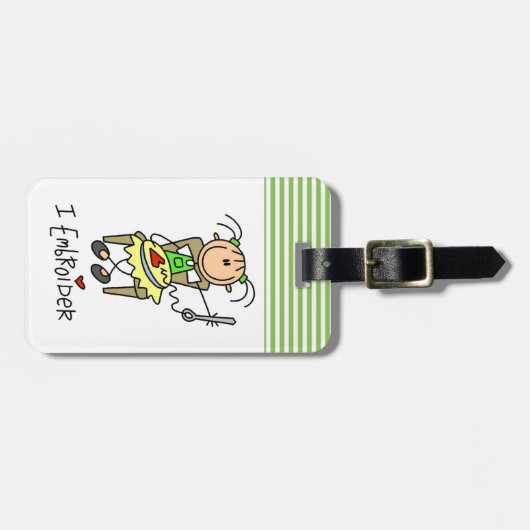 私は棒の姿を刺繍します ラゲッジタグ (正面横)