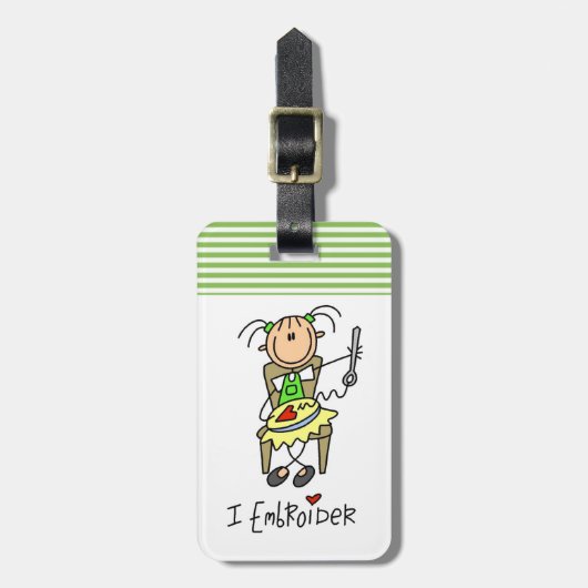 私は棒の姿を刺繍します ラゲッジタグ (正面縦)