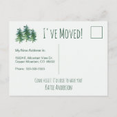 私は森の山の松の水色を移動 案内ポストカード (裏面)