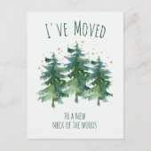 私は森の山の松の水色を移動 案内ポストカード (正面)