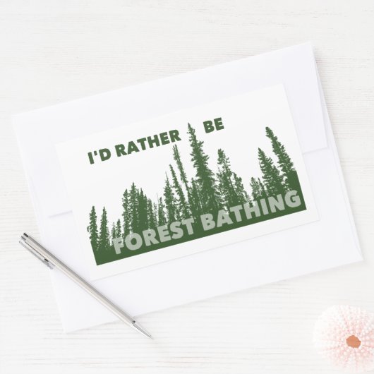 私は森林浴をしたい 長方形シール (封筒)