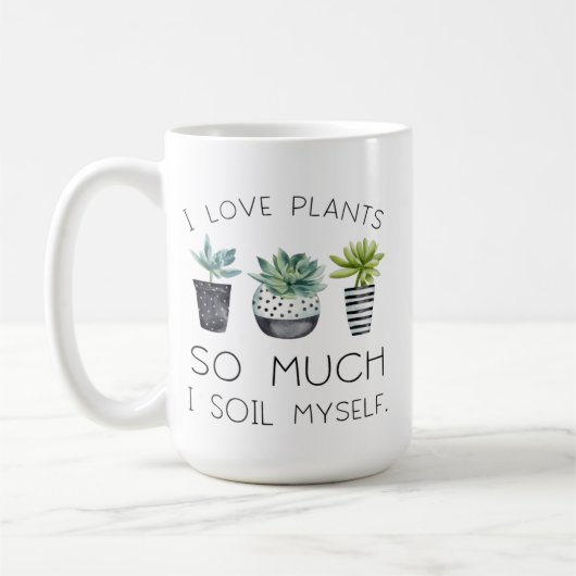 私は植物が大好きだ コーヒーマグカップ (左)