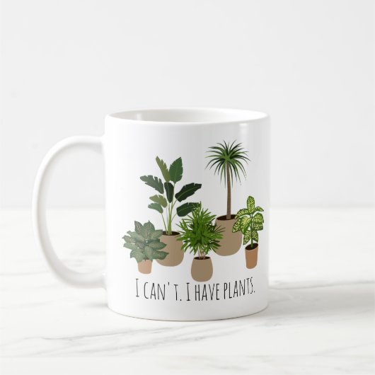 私は植物の恋人を持っおもしろいてはいけない コーヒーマグカップ (左)