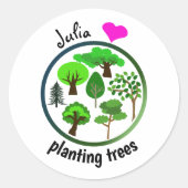私は植物の木が大好き ラウンドシール (正面)