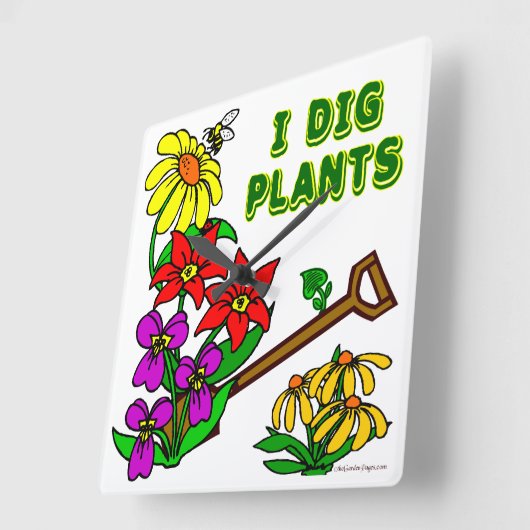 私は植物を掘るフローラガーデナーことわざ壁時計 スクエア壁時計 (傾斜)