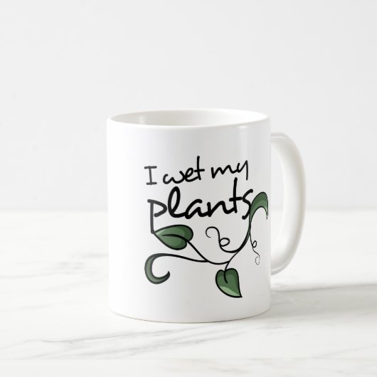 私は植物を濡らした コーヒーマグカップ (正面右)