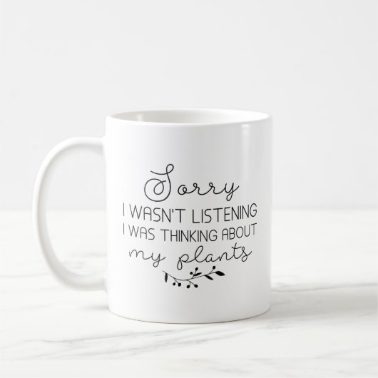 私は植物考えるについて考えていた コーヒーマグカップ (左)