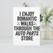 私は楽しむロマンチックに自動車部品の贈り物を歩く サンキューカード (スタンド正面)