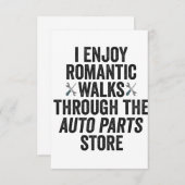 私は楽しむロマンチックに自動車部品の贈り物を歩く サンキューカード (正面/裏面)
