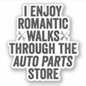 私は楽しむロマンチックに自動車部品の贈り物を歩く シール (正面)