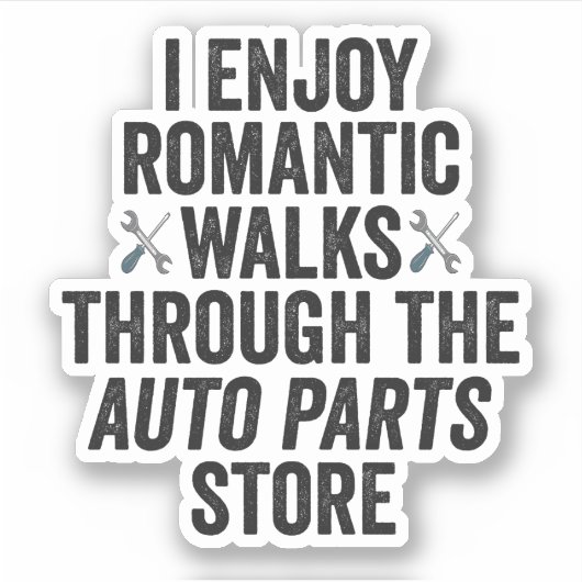 私は楽しむロマンチックに自動車部品の贈り物を歩く シール (正面)