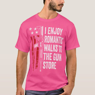 私は楽しむロマンチックに銃を持って歩いておもしろいいる Tシャツ