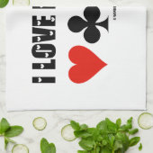 私は橋カードスーツ橋態度を愛します キッチンタオル (折り畳み)