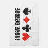 私は橋カードスーツ橋態度を愛します キッチンタオル (縦)