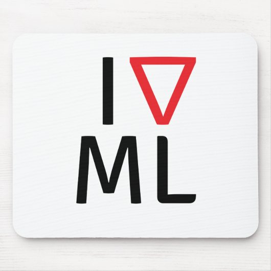 私は機械学ぶことを愛します マウスパッド (正面)