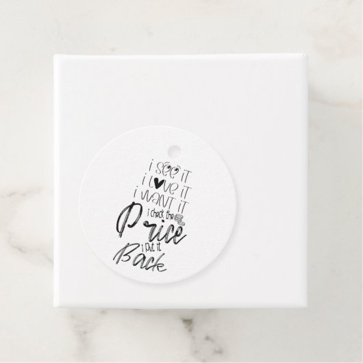 私は欲しい、私は価格をチェックし、私はそれを戻す、黒 フェイバータグ (インサイチュ)