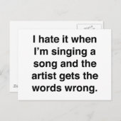 私は歌を歌っているときそれが嫌いだ ポストカード (正面/裏面)
