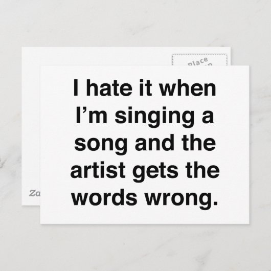 私は歌を歌っているときそれが嫌いだ ポストカード (正面/裏面)