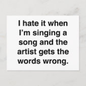 私は歌を歌っているときそれが嫌いだ ポストカード (正面)