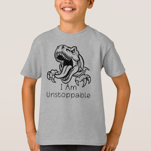 私は止められな怒い恐竜 Tシャツ (正面)