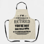 私は正式に退職金退職したおもしろいである エプロン (正面)