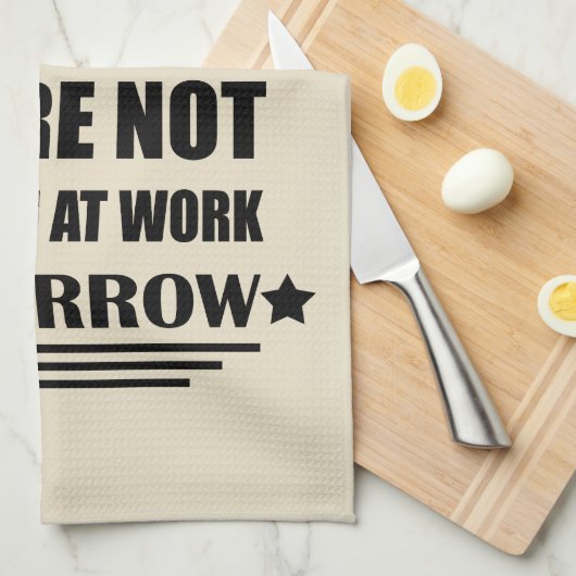 私は正式に退職金退職したおもしろいである キッチンタオル (四つ折り)