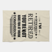 私は正式に退職金退職したおもしろいである キッチンタオル (横)