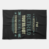 私は正式に退職金退職したおもしろいである キッチンタオル (横)