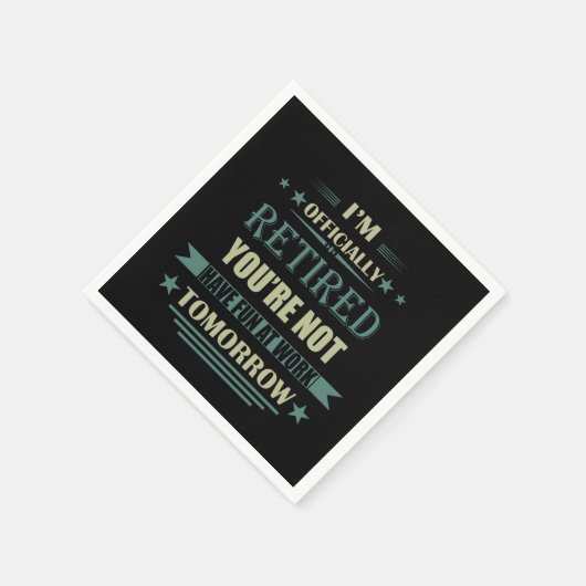 私は正式に退職金退職したおもしろいである スタンダードカクテルナプキン (角)