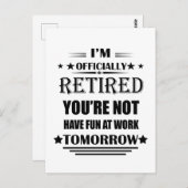 私は正式に退職金退職したおもしろいである ポストカード (正面/裏面)