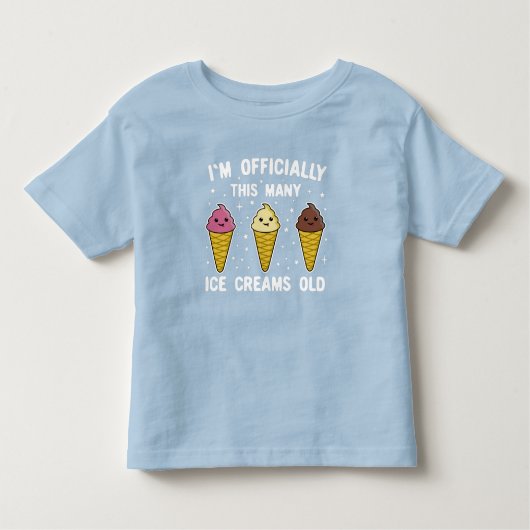 私は正式に3歳のこの多くのアイスクリーム トドラーTシャツ (正面)