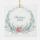 私は正方形の写真を持っているおばあちゃんを愛している セラミックオーナメント (裏面)