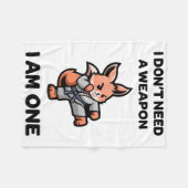 私は武器を必要としない私は1つの空手おもしろいかわいいF フリースブランケット (正面(横))