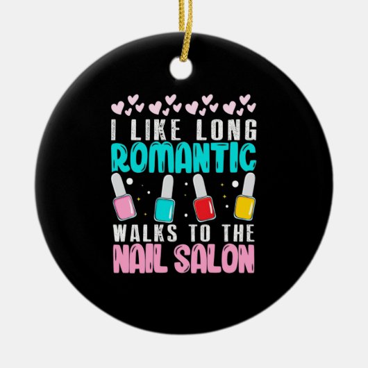 私は歩いてネイルサロンへ セラミックオーナメント (正面)