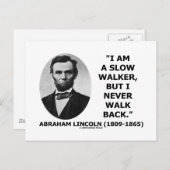 私は歩き方は遅いが歩いて戻れない引用文 ポストカード (正面/裏面)
