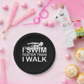 私は歩くよりも速く泳ぐ ペーパープレート (パーティー)