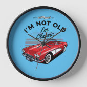 私は歳じゃない私はクラシック!コルベット1961 壁時計 (正面)