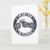 私は歳ではない私はオートバイクラシックのおもしろい誕生日 カード (黄色い花)