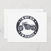 私は歳ではない私はオートバイクラシックのおもしろい誕生日 ポストカード (正面/裏面)