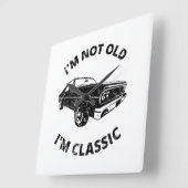     私は歳ではない私はクラシック   スクエア壁時計 (傾斜)