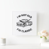 私は歳ではない私はクラシック スクエア壁時計 (ホーム)