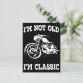 私は歳ではない私はヴィンテージクラシックバイクもしくは自転車に乗る人引用文 ポストカード (スタンド正面)