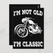 私は歳ではない私はヴィンテージクラシックバイクもしくは自転車に乗る人引用文 ポストカード (正面/裏面)