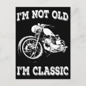 私は歳ではない私はヴィンテージクラシックバイクもしくは自転車に乗る人引用文 ポストカード (正面)