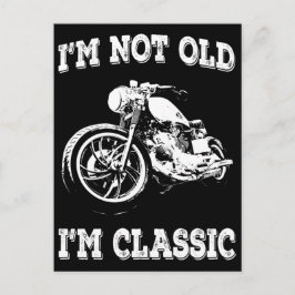 私は歳ではない私はヴィンテージクラシックバイクもしくは自転車に乗る人引用文 ポストカード