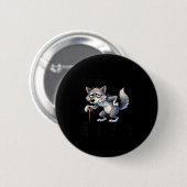 私は歳をとっている気がしないオオカミ 缶バッジ (正面&裏面)