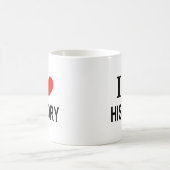 私は歴史が大好きです コーヒーマグカップ (中央)