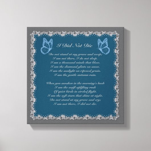 私は死ななかった 喪失 キャンバス プリント (正面)