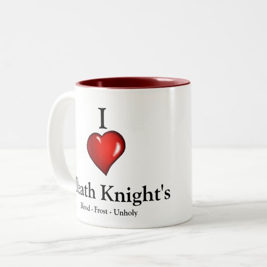 私は死の騎士のマグを愛します ツートーンマグカップ (正面左)